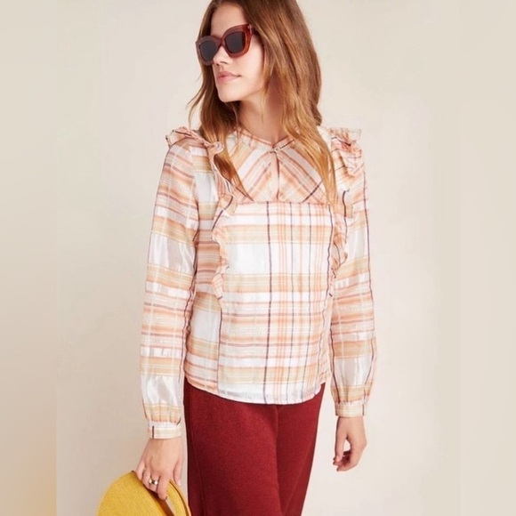Anthropologie Current Air Polly Ruffled Blouse - Picture 1 of 8